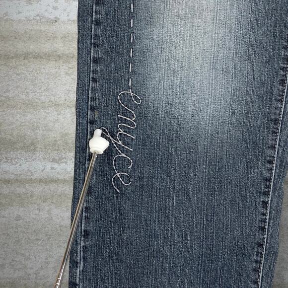 Vintage Y2K Enyce Skater Jeans 32x32 Baggy Wide Leg Dark Wash Denim Embroidered - Picture 8 of 9